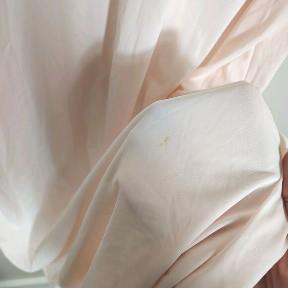 Shadowline Nightgown LARGE Peignoir Pale Pink Knee Length Lace Retro Romantic - Picture 7 of 10